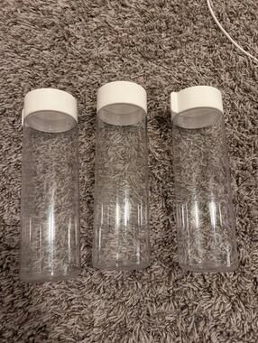 Clear Juicing Bottles with White Caps - Set of 3